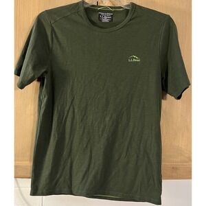 LL BEAN Women's Sz S Green Insect Shield‎ Repellent Apparel SS Pullover Top